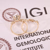 IGI certified lab grown diamond bridal set with Portuguese cut center stone
