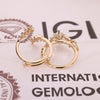 Lab grown diamond engagement ring with matching band.
