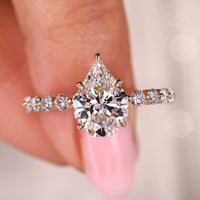 Pear Step Cut Yellow Gold Diamond Engagement Ring
