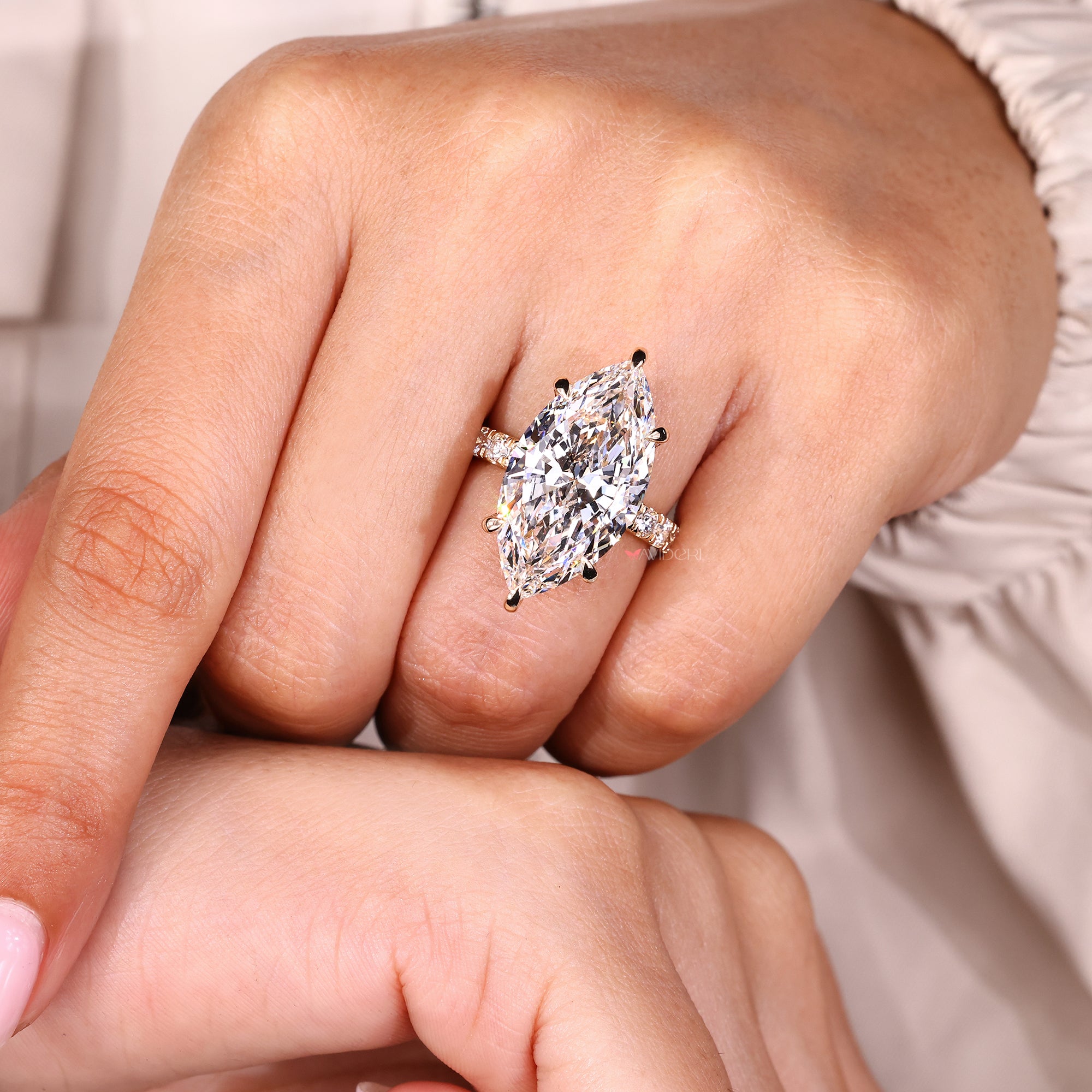 Handmade ring with yellow gold diamond ring.