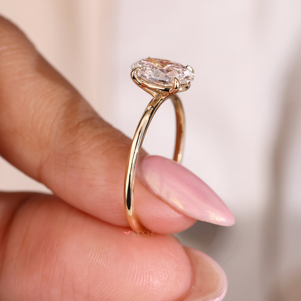 Solitaire oval engagement ring, designer engagement ring, gold solitaire engagement ring
