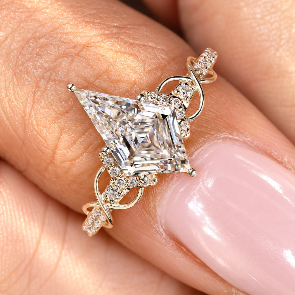 Handmade kite cut diamond ring with prong setting.
