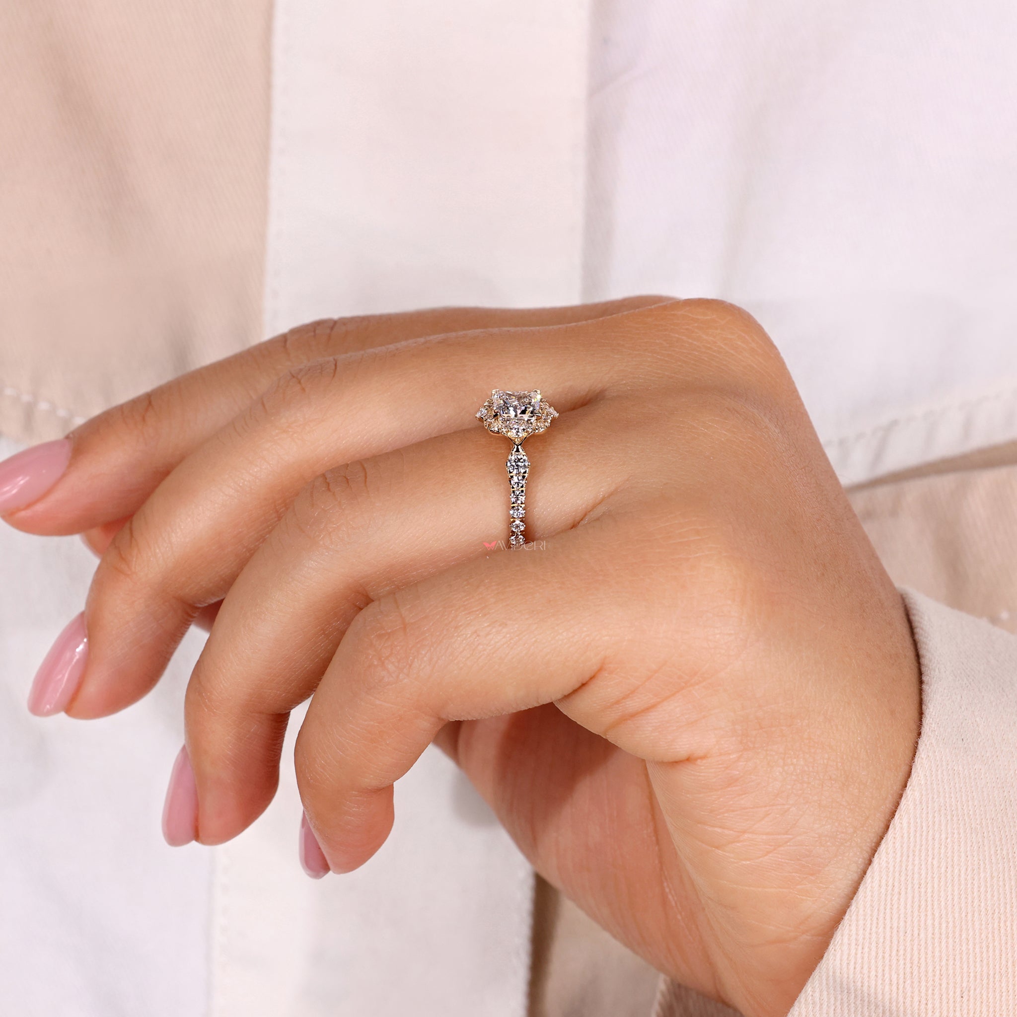 Buy engagement ring with princess cut diamond.