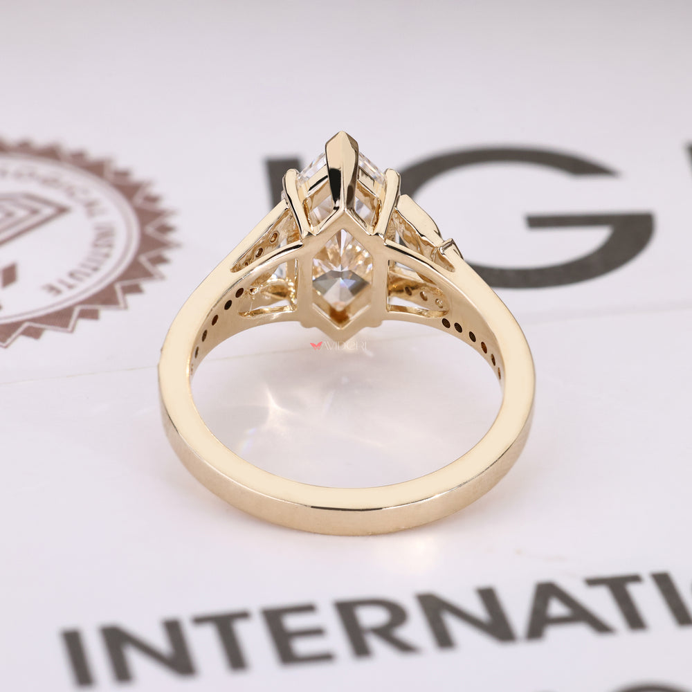 Dutch marquise ring with two V prong setting.
