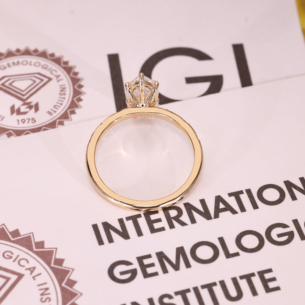 Handmade marquise ring with pave setting style.

