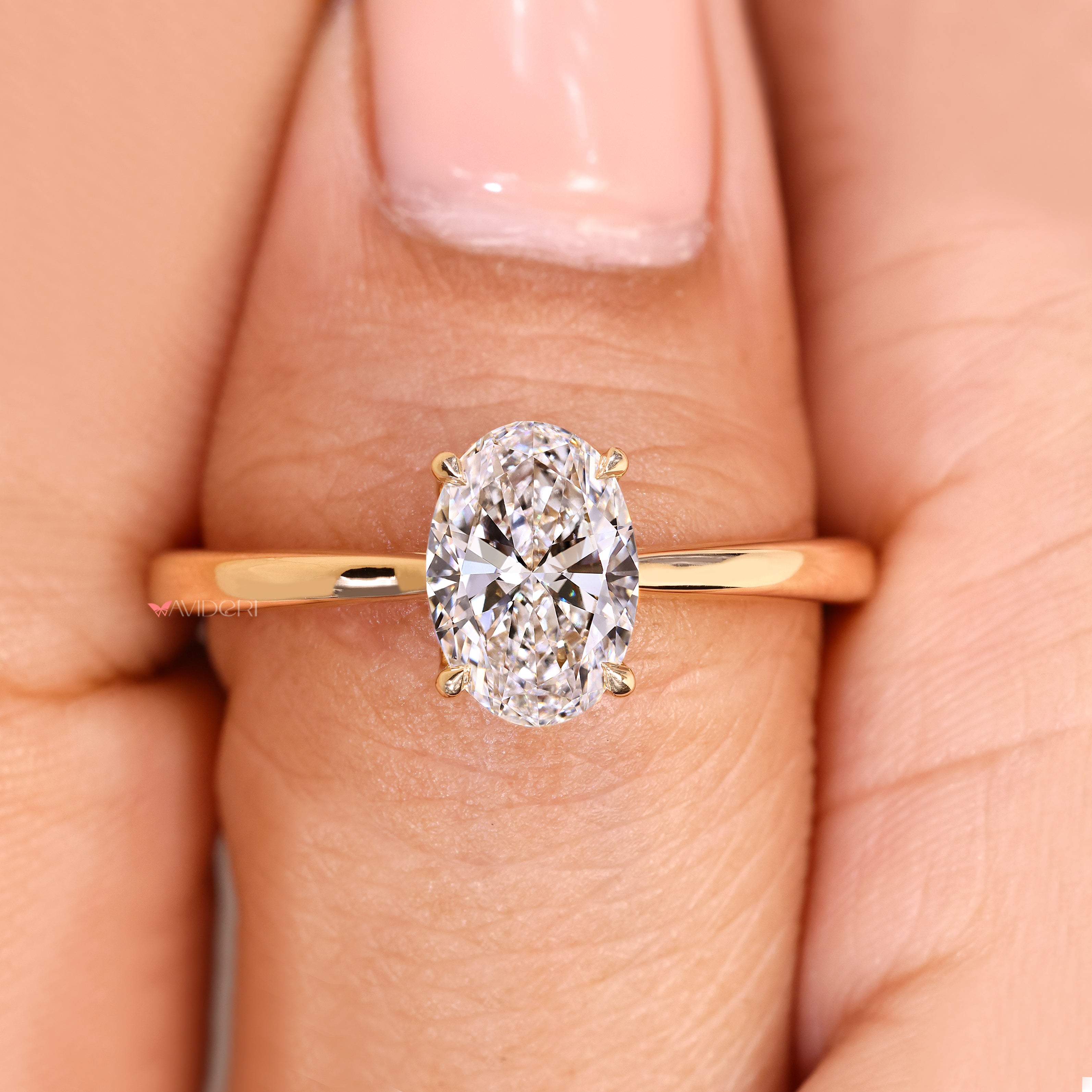 IGI certified oval diamond ring handmade.
