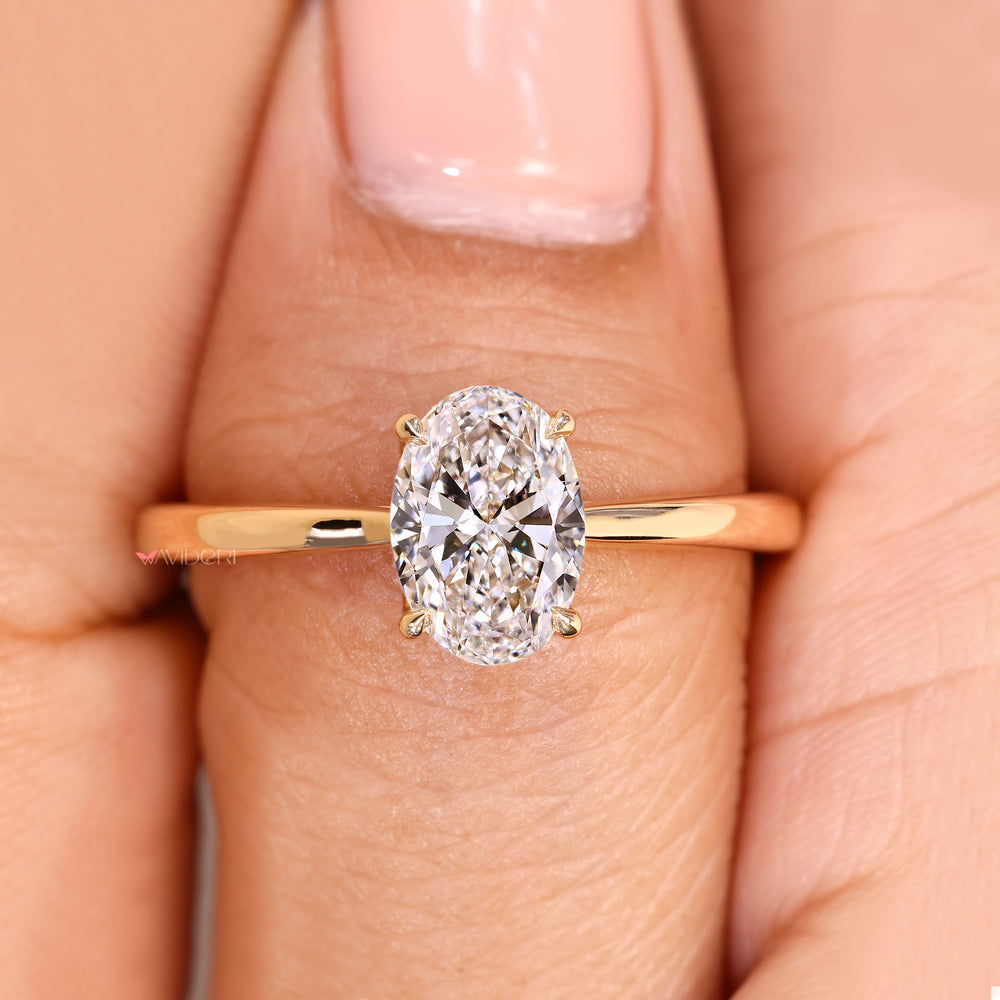 IGI certified oval diamond ring handmade.
