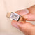 Emerald cut moissanite men's ring bezel style.
