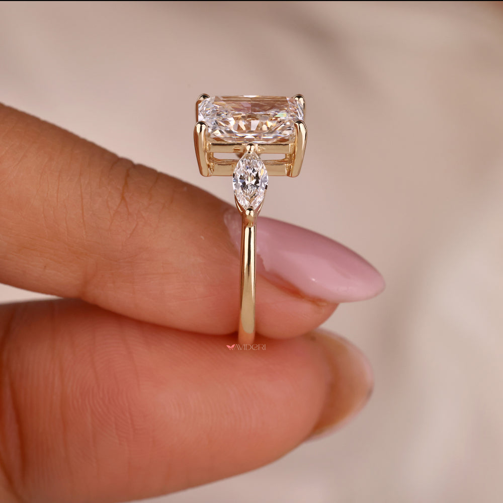 Marquise engagement ring in a classic handmade jewelry style.
