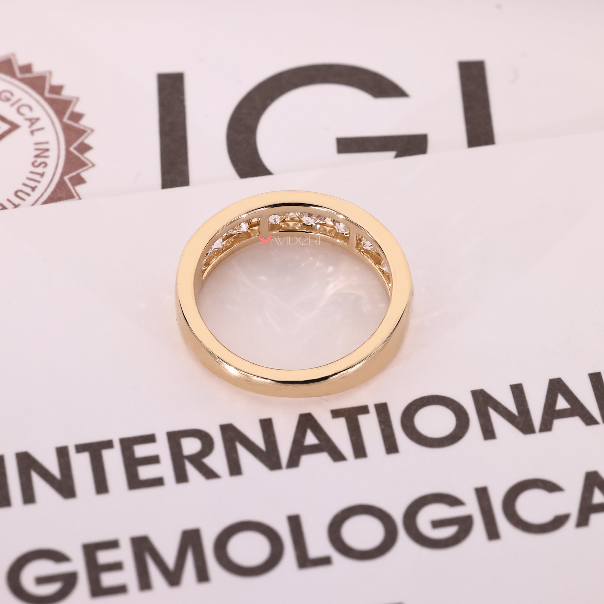 Yellow gold wedding band with simple durable design.