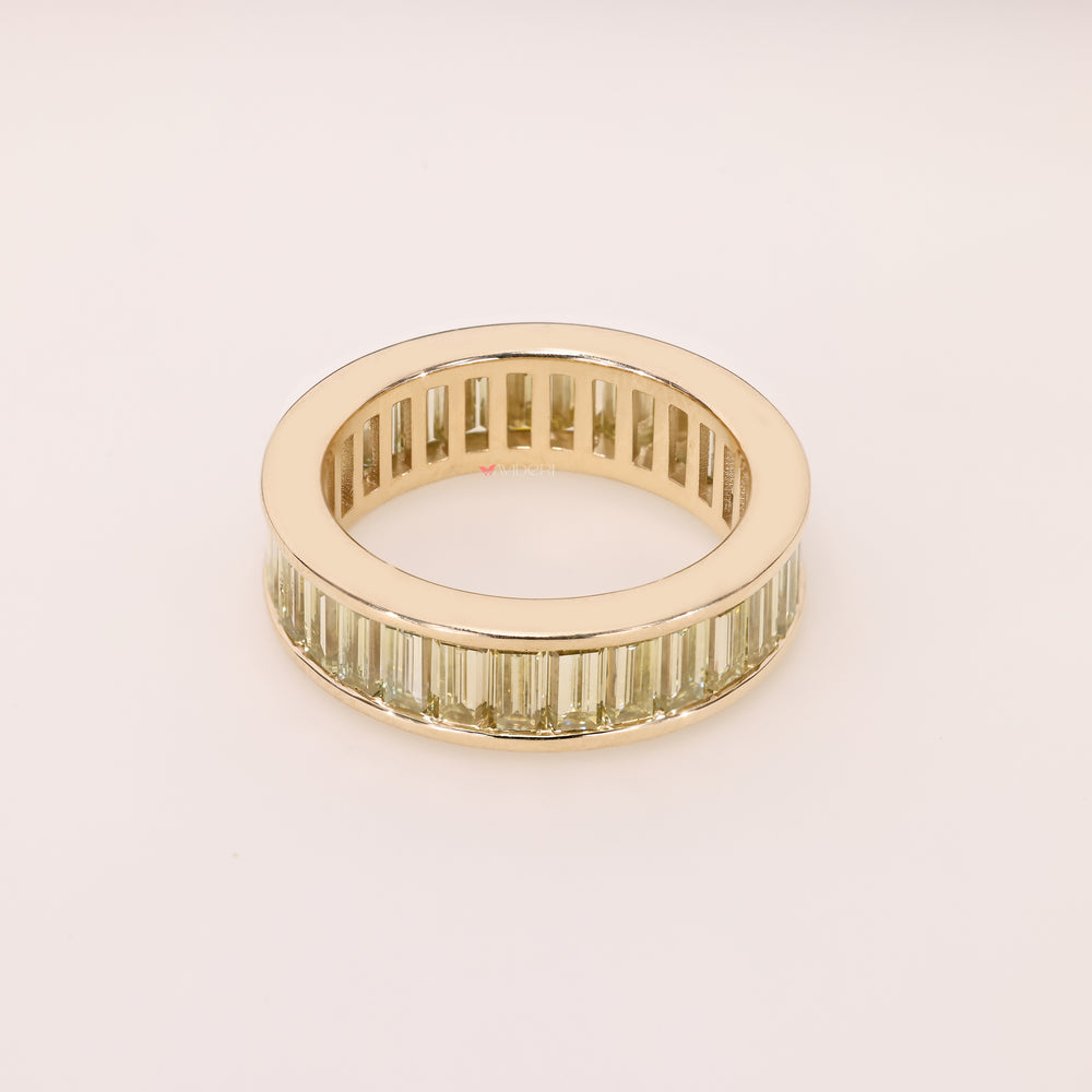 Handmade channel setting eternity band style.
